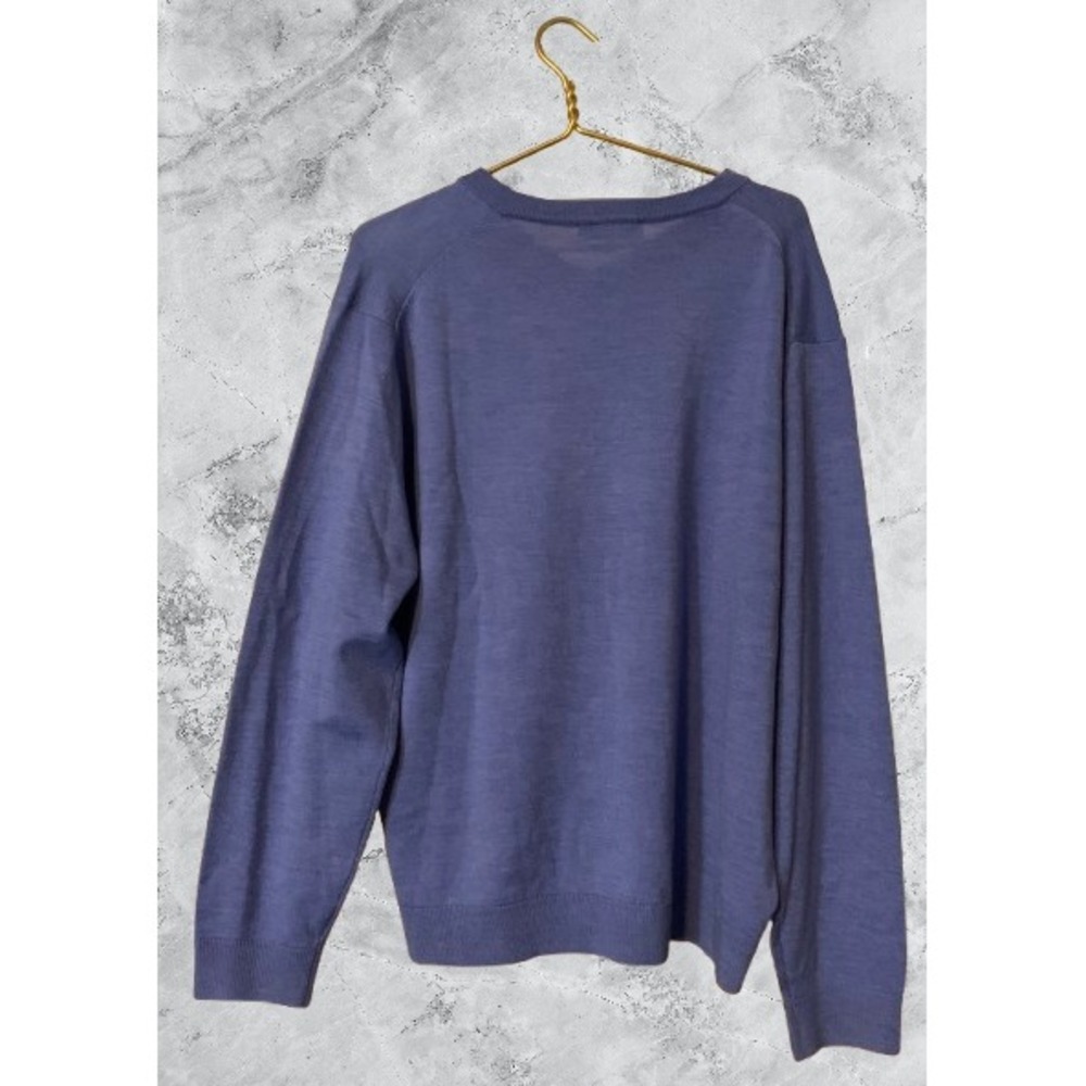 Turnbury Mens Extra Fine Merino Wool V Neck Sweater Blue Size XL - Picture 4 of 7